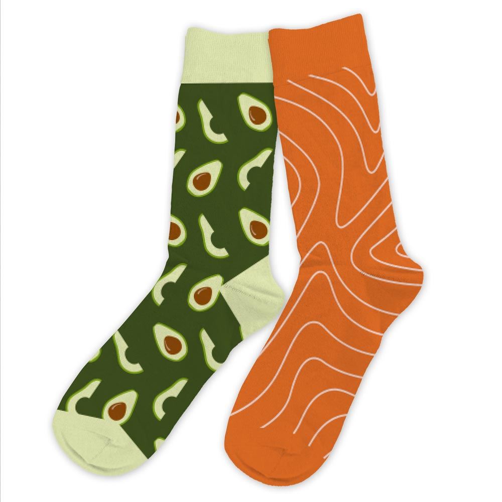 Chaussettes avocat/saumon