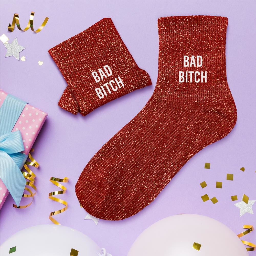 Chaussettes paillettes Bad Bitch