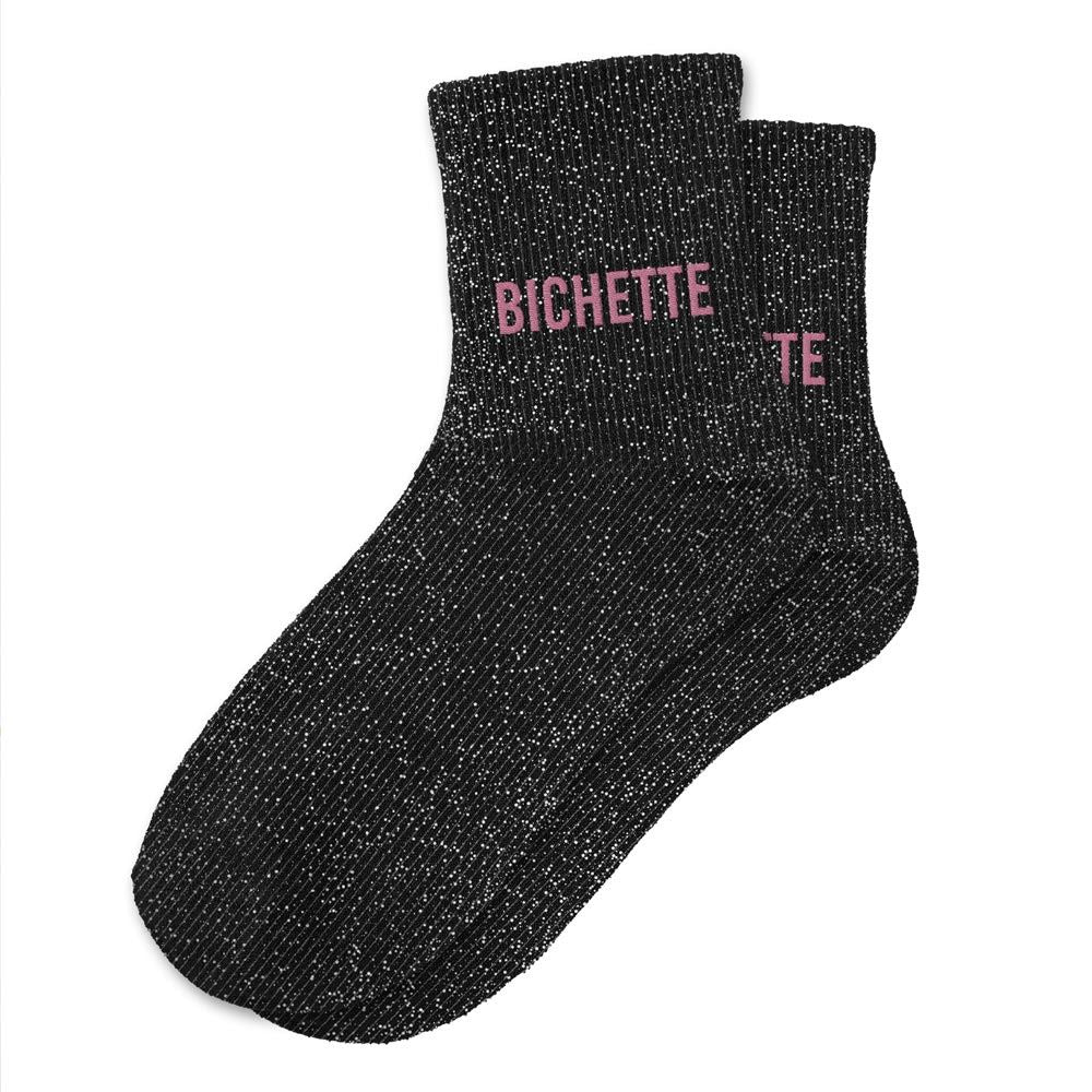Chaussettes paillettes bichette noir