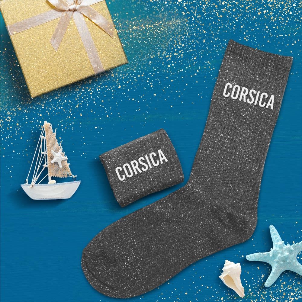 Chaussettes paillettes corsica noir