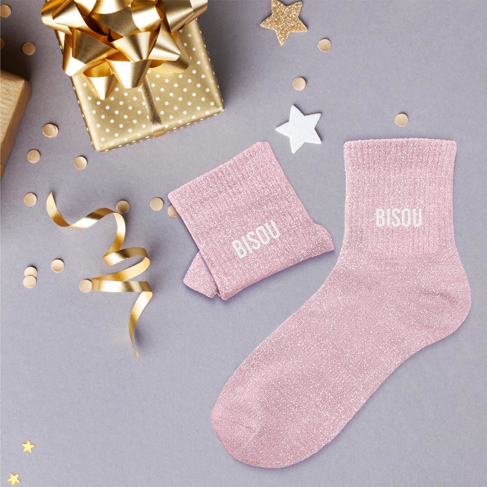 Chaussettes paillettes bisou