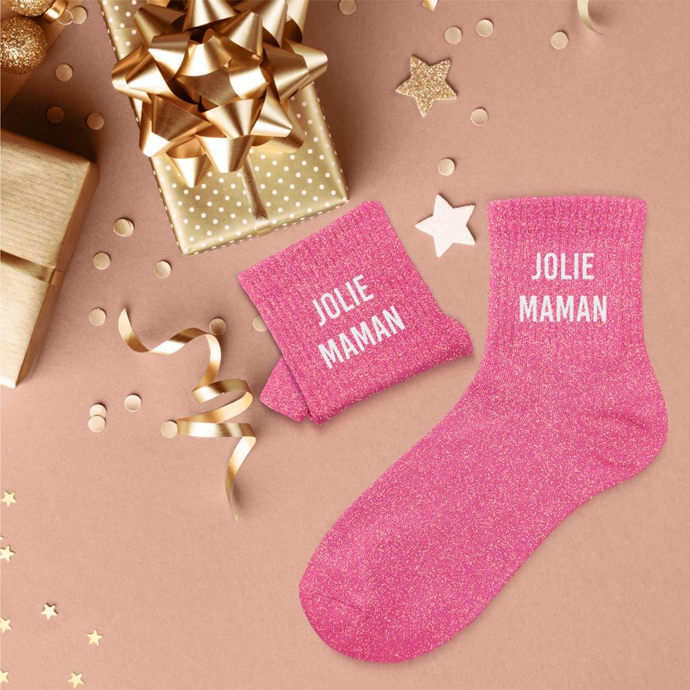 Chaussettes paillettes jolie maman