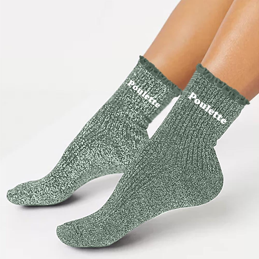 Chaussettes feston paillettes poulette