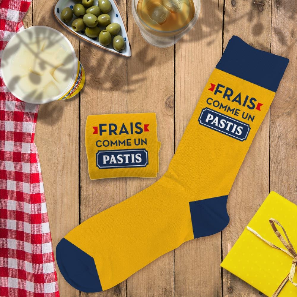 Chaussettes "frais comme un pastis"