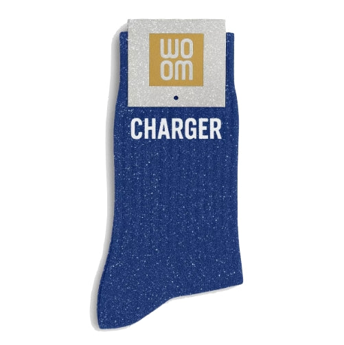 Chaussettes paillettes Charger bleu