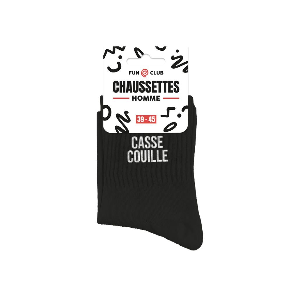 Chaussettes noires casse couilles homme