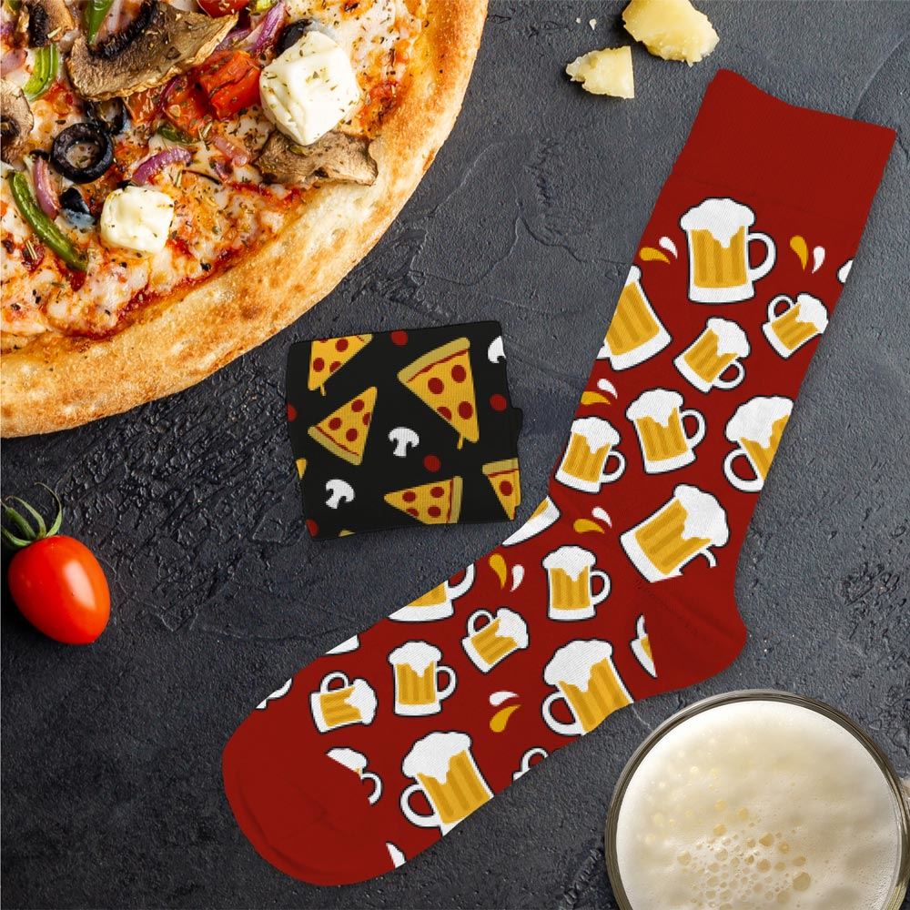 Chaussettes pizza/biere