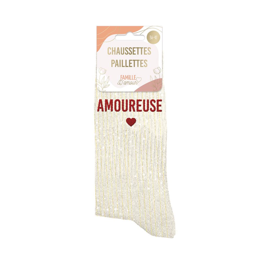 Chaussettes paillettes amoureuse