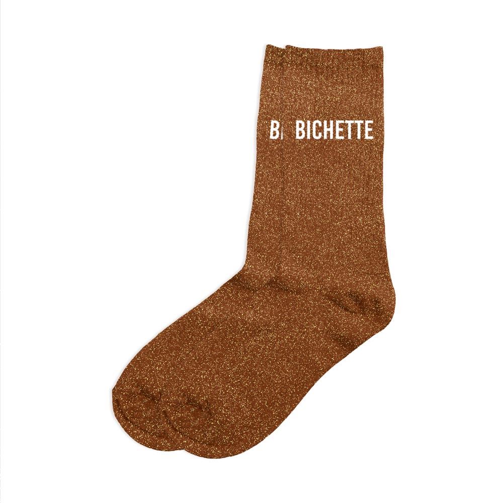 Chaussettes paillettes bichette brique
