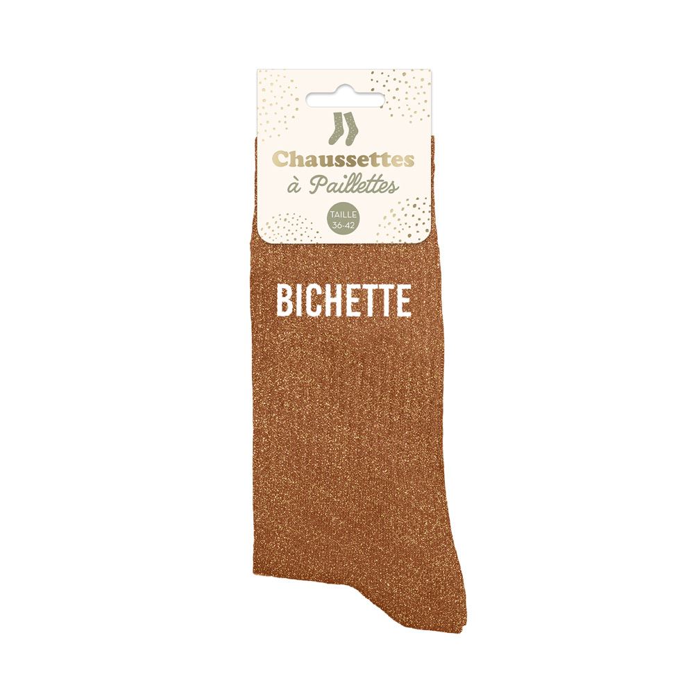 Chaussettes paillettes bichette brique