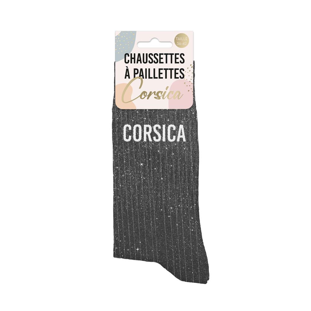 Chaussettes paillettes corsica noir