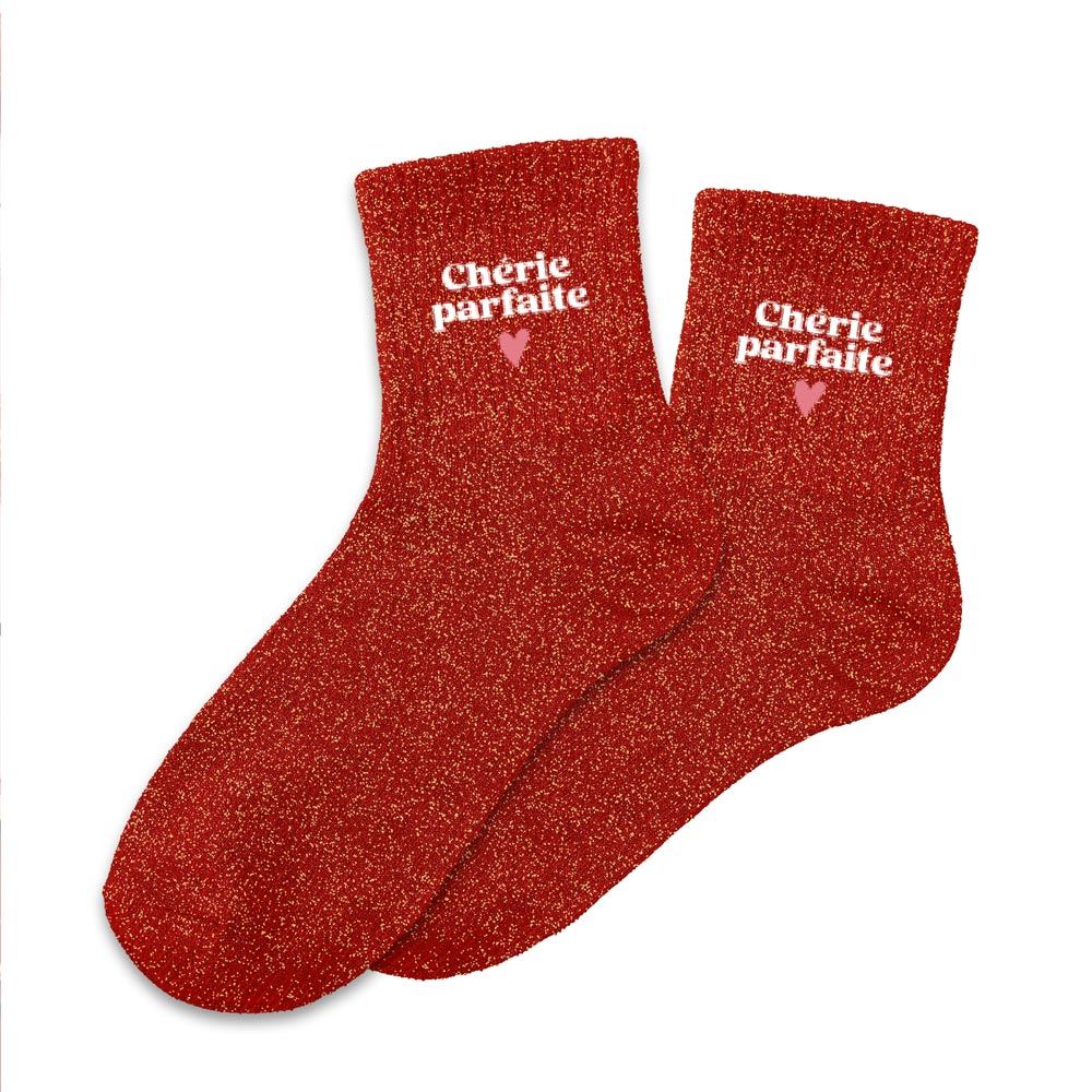 Chaussettes paillettes cherie parfaite saint valentin
