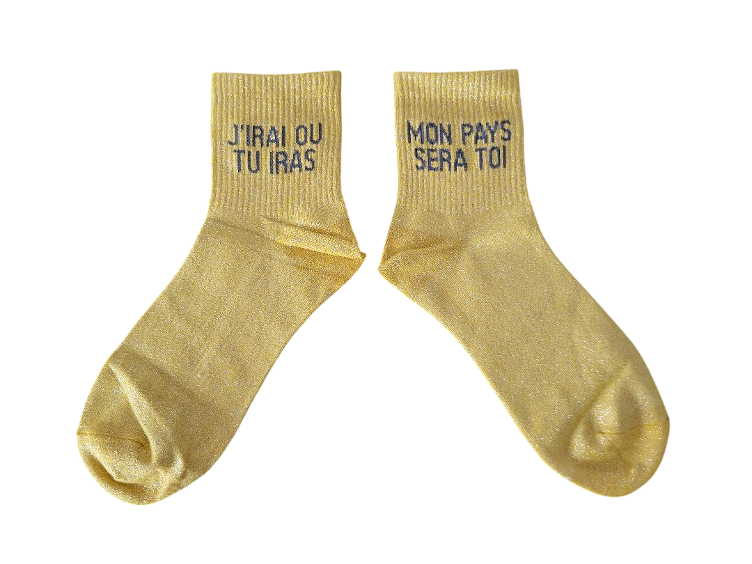 Chaussettes paillettes J'irai ou tu iras