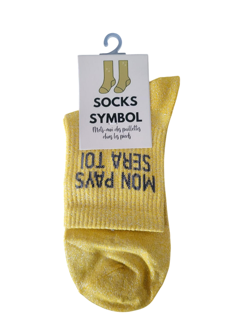 Chaussettes paillettes J'irai ou tu iras