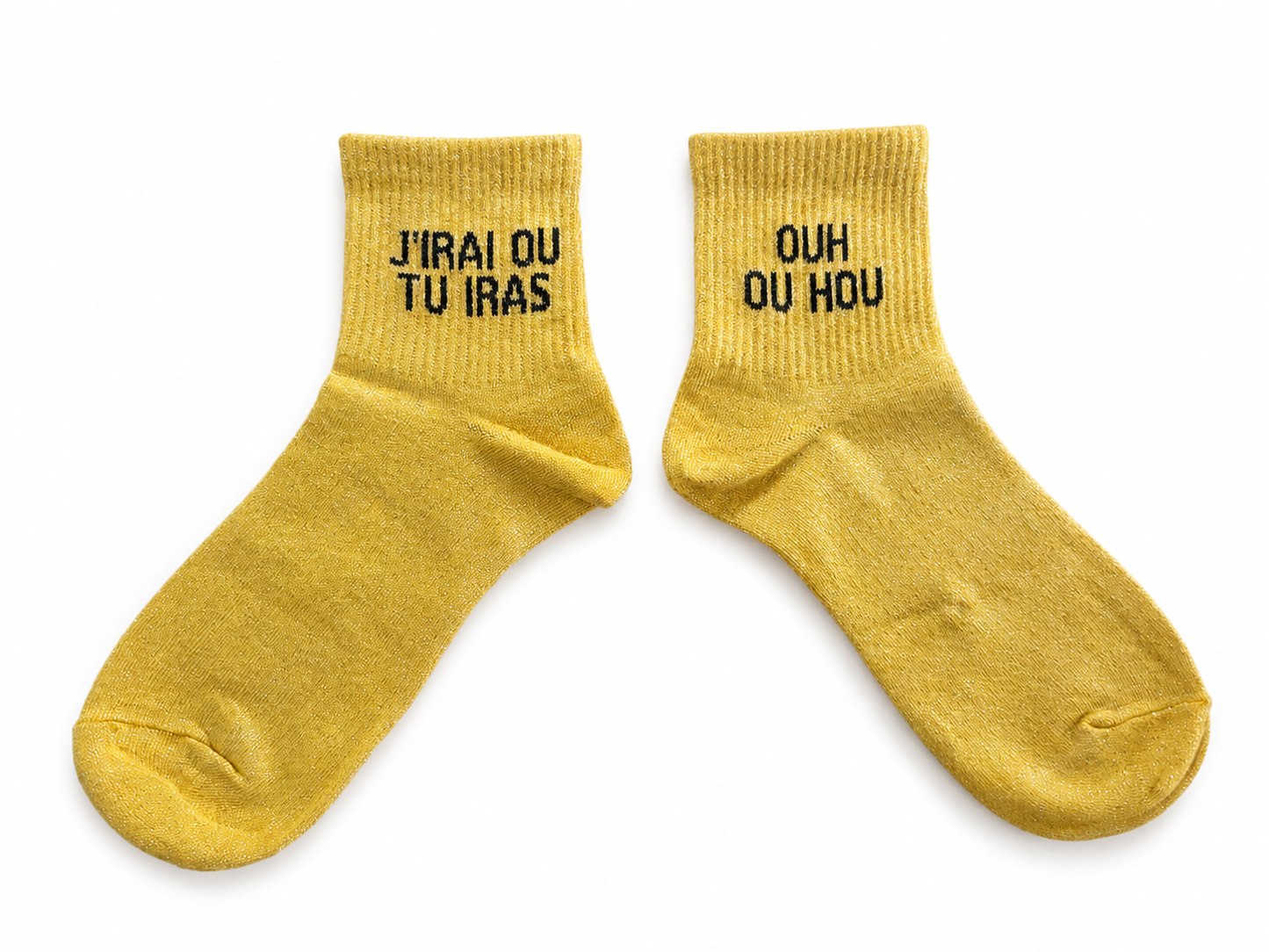 Chaussettes paillettes J'irai ou tu iras