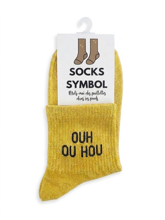 Chaussettes paillettes J'irai ou tu iras