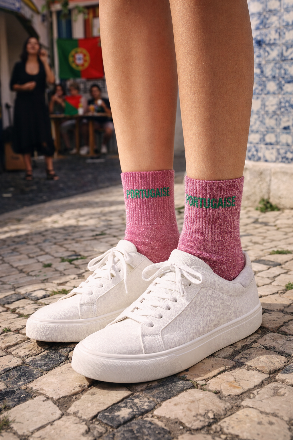 Chaussettes paillettes Portugaise