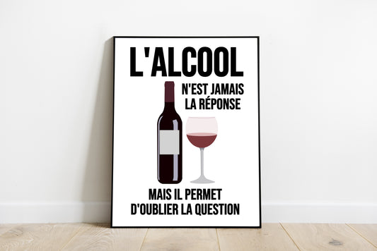 affiche-poster-impression-humour-vin-bouteille-verre-l-alcool-n-est-jamais-la-reponse-mais-il-permet-d-oublier-la-question.jpg?v=1674232013&width=533